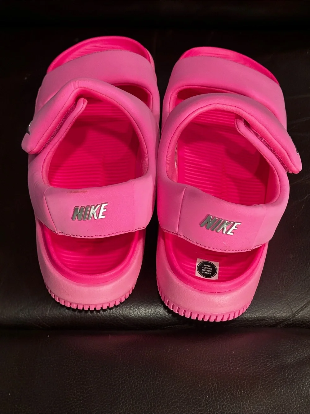 Nike Calm Sandal Hyper Pink Metallic Silver Women's FJ6043-600 Sz 10